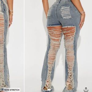 Shredded Flare Jeans Size 5
